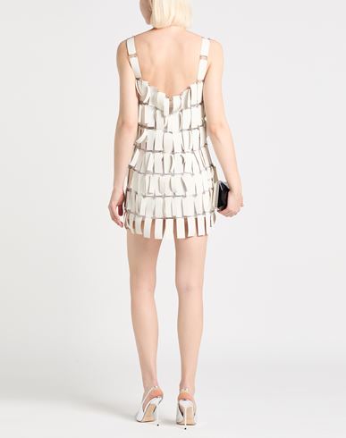Woman Mini dress White Size 6 Synthetic fibers, Polyester, Brass