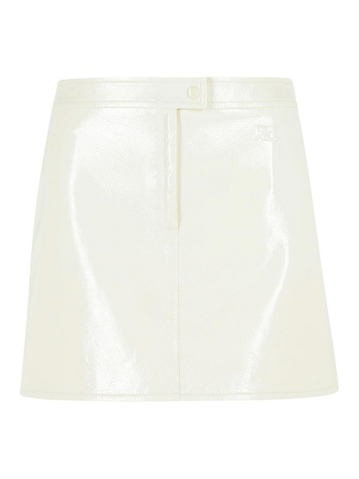 'Reedition' White Polyester Blend Miniskirt