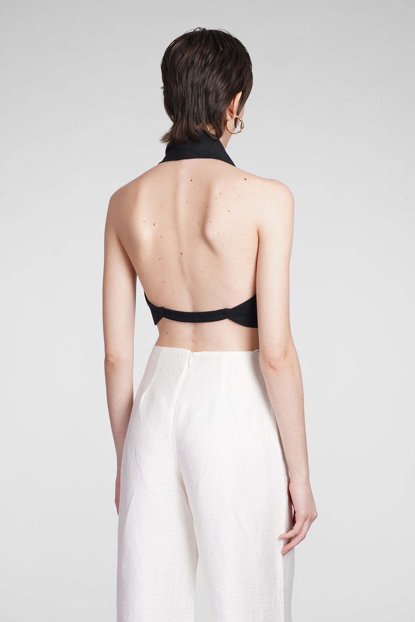 Diem Top Topwear In Black Linen