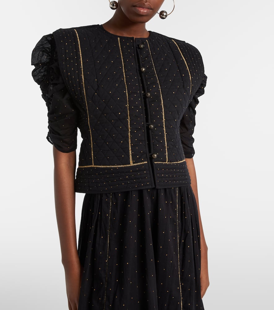Volana embellished cropped cotton vest