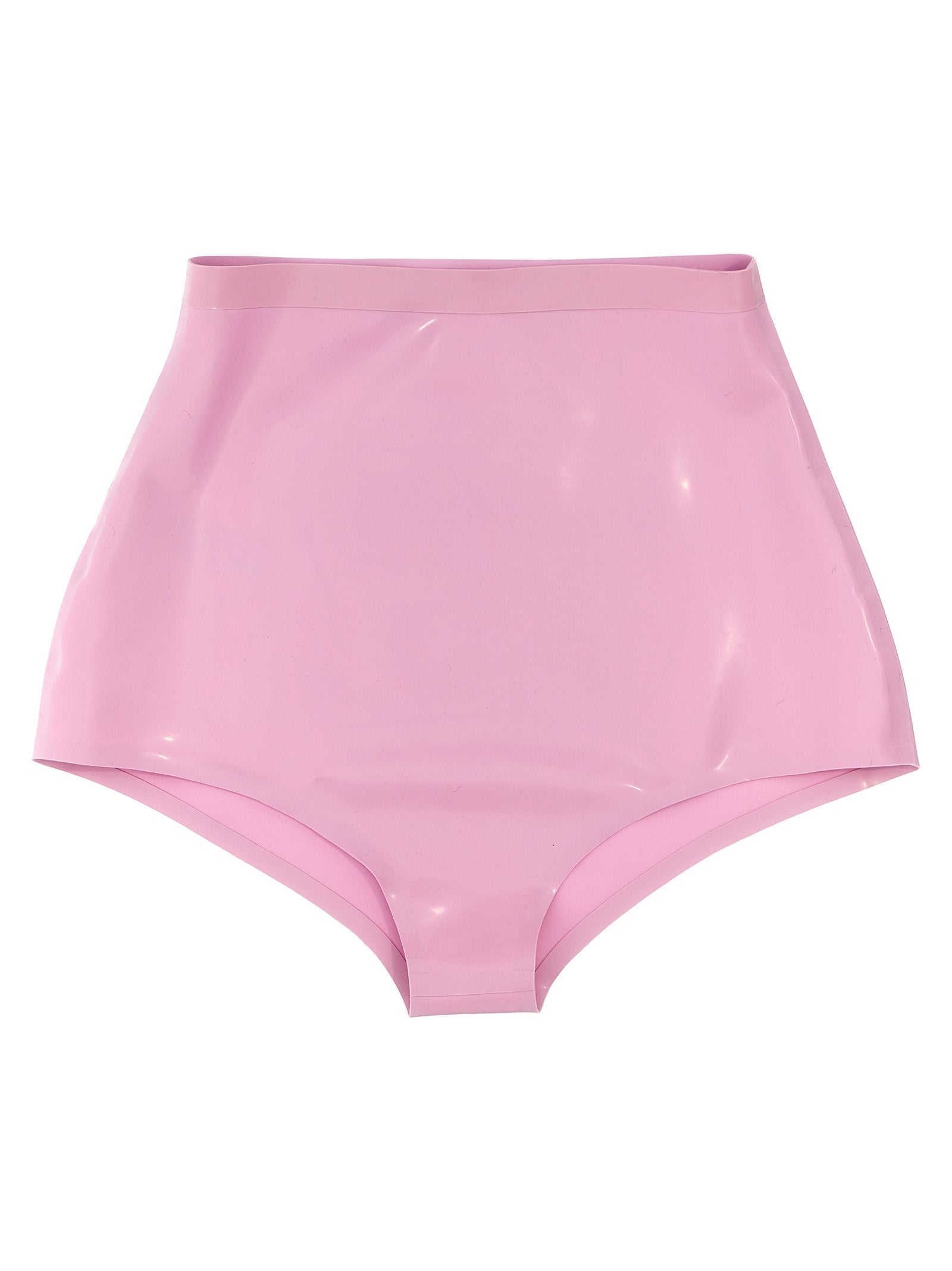 High-Waisted Latex Briefs — Pink