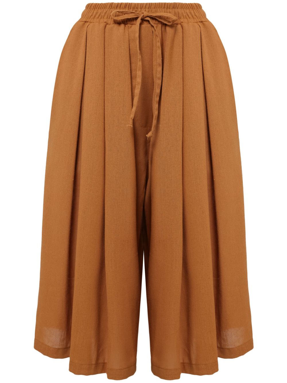 Wide-leg bermuda trousers - Brown