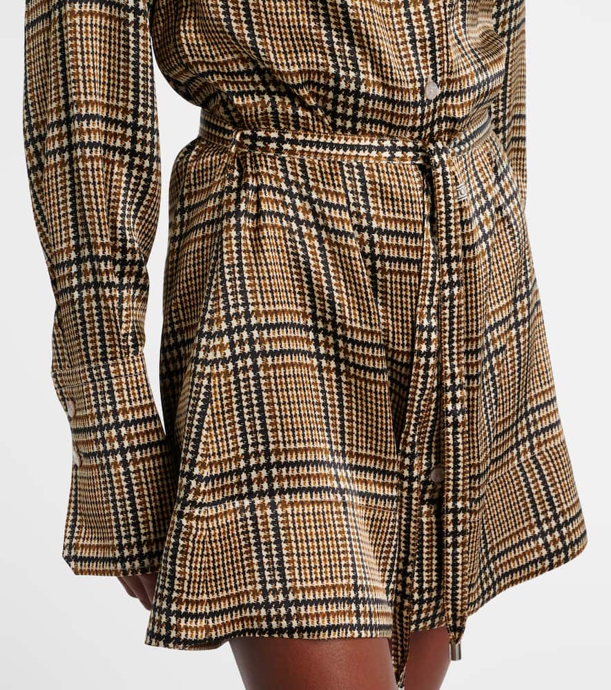 Prince of Wales check silk shirt dress
