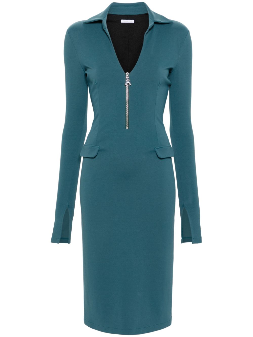 Logo-charm midi dress - Blue