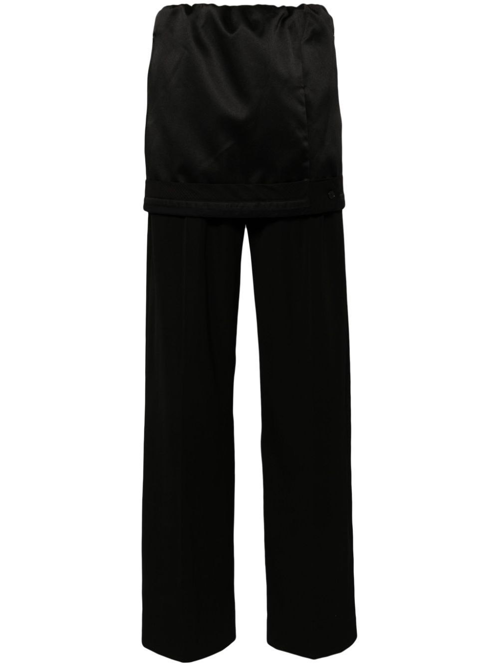 Layered wool track pants - Black