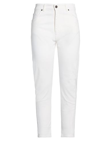 Patriòt Woman Pants White Size 28 Cotton, Elastane