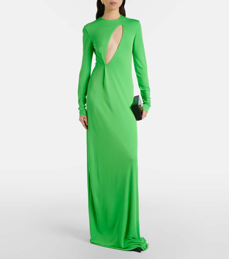 Cutout crêpe jersey gown