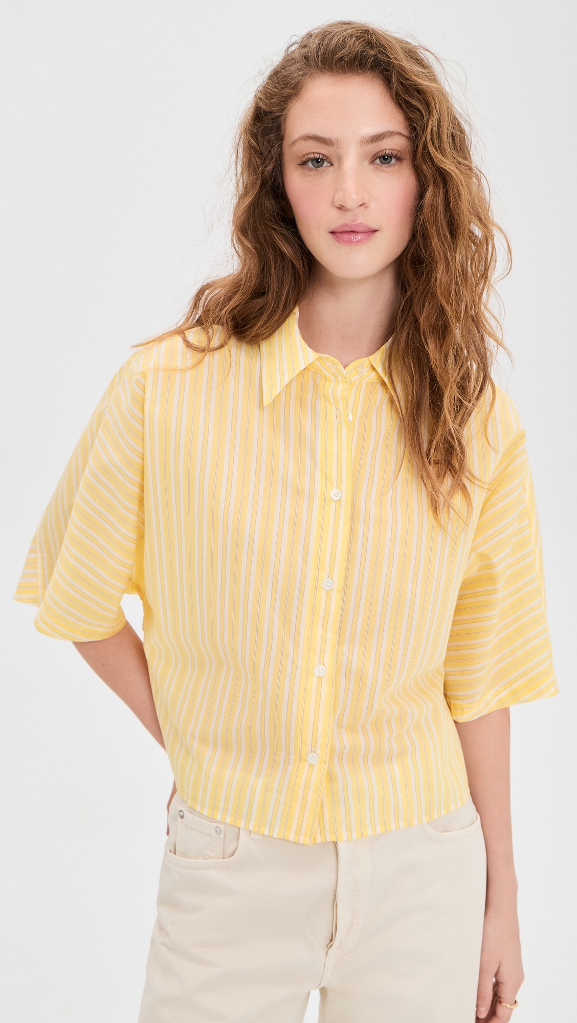 Merrin Shirt Wirrel Stripe/Lemon Drop/Cream