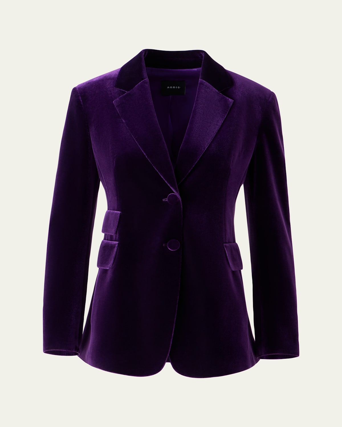 Arie Velvet Single-Breasted Jacket