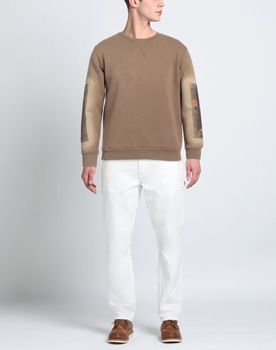 Man Sweatshirt Camel Size S Cotton