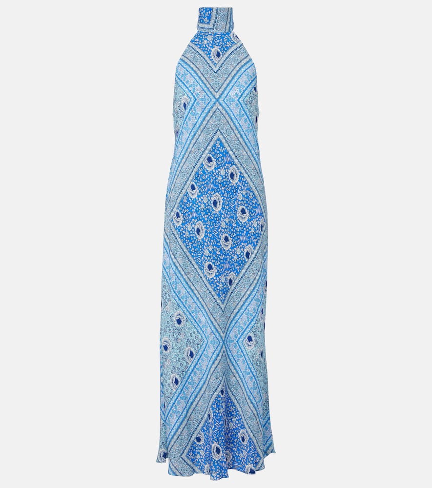 Maura printed satin maxi dress