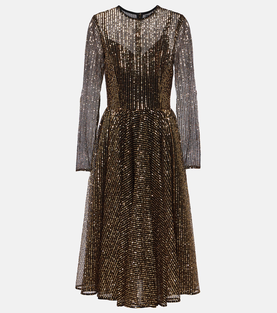 Sequined tulle midi dress
