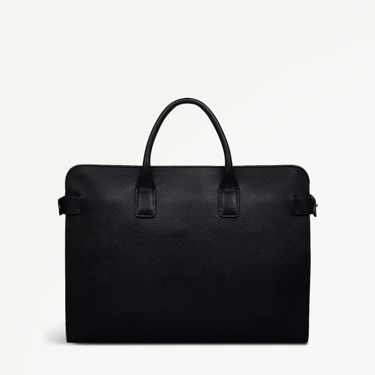 Womens Leather The Rathbone Large Laptop Grab - Black Large