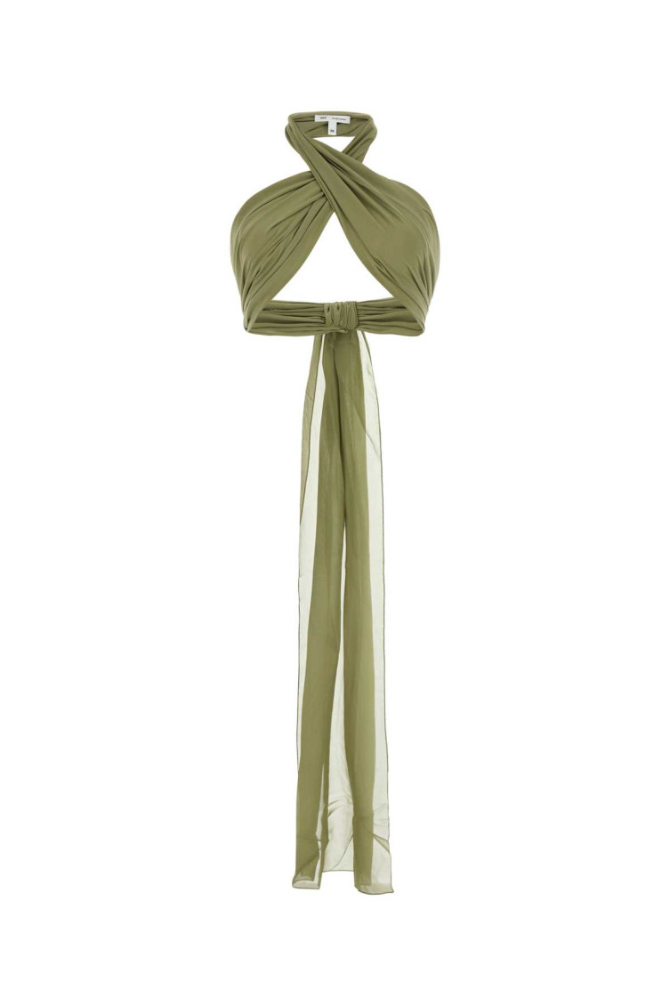 Olive Criss Cross Top