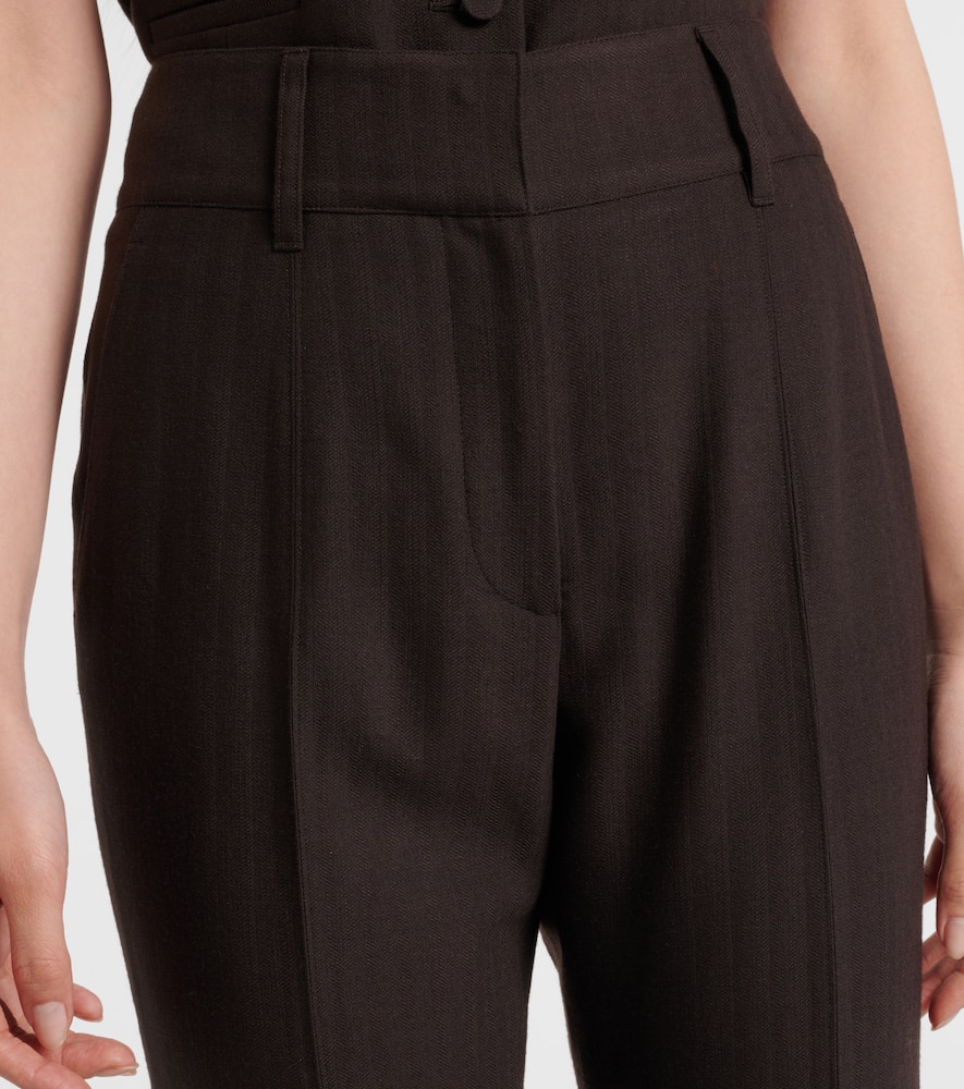 Rhein high-rise wool flared pants