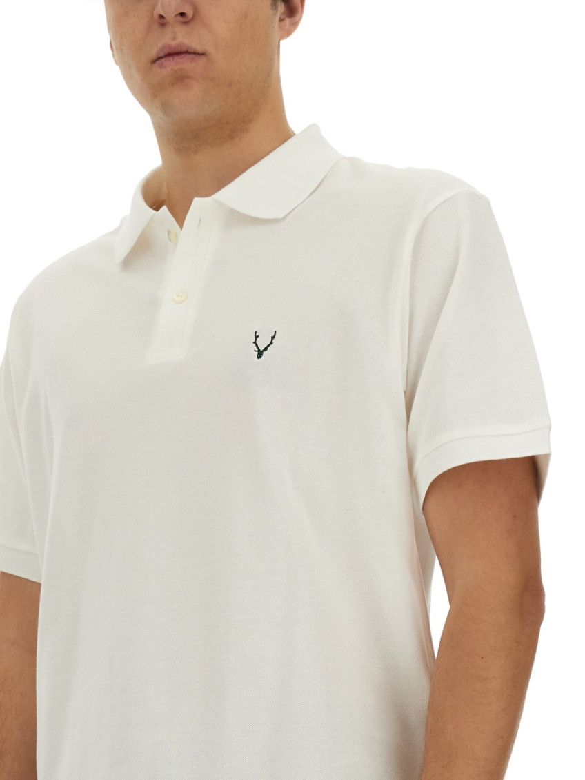 White Solid Shirt Collar Polo