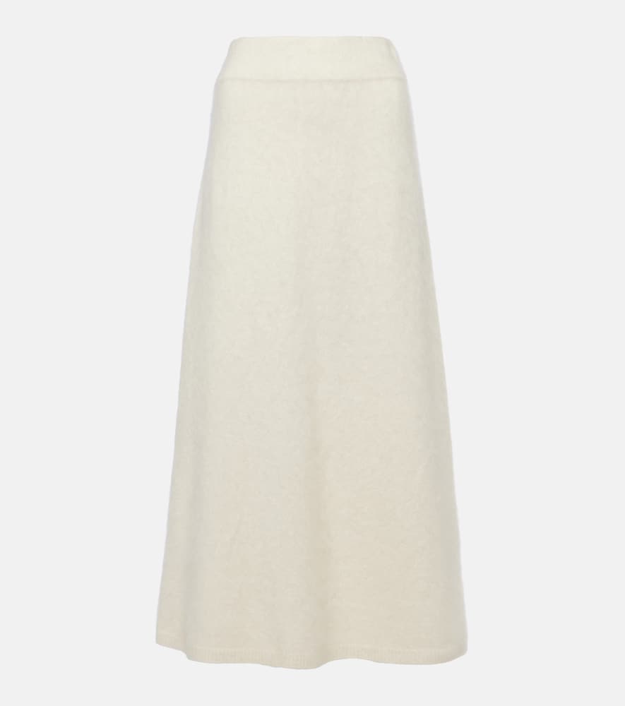 Asta brushed cashmere midi skirt