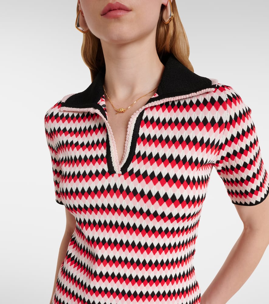 Checkers knitted polo