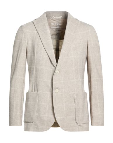 Man Blazer Beige Size 44 Cotton, Elastane