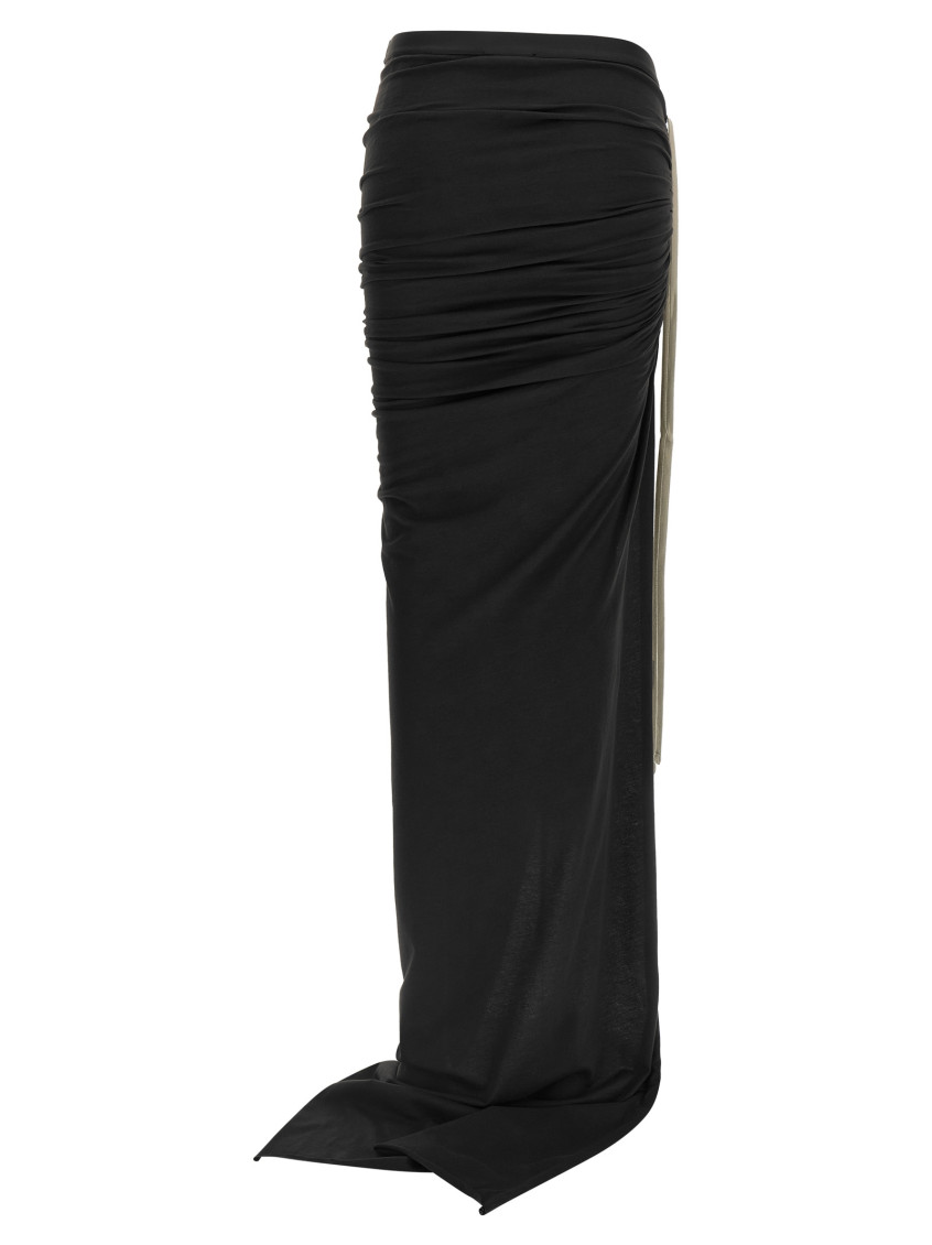 Rick Owens - moncler high waist ruched maxi skirt