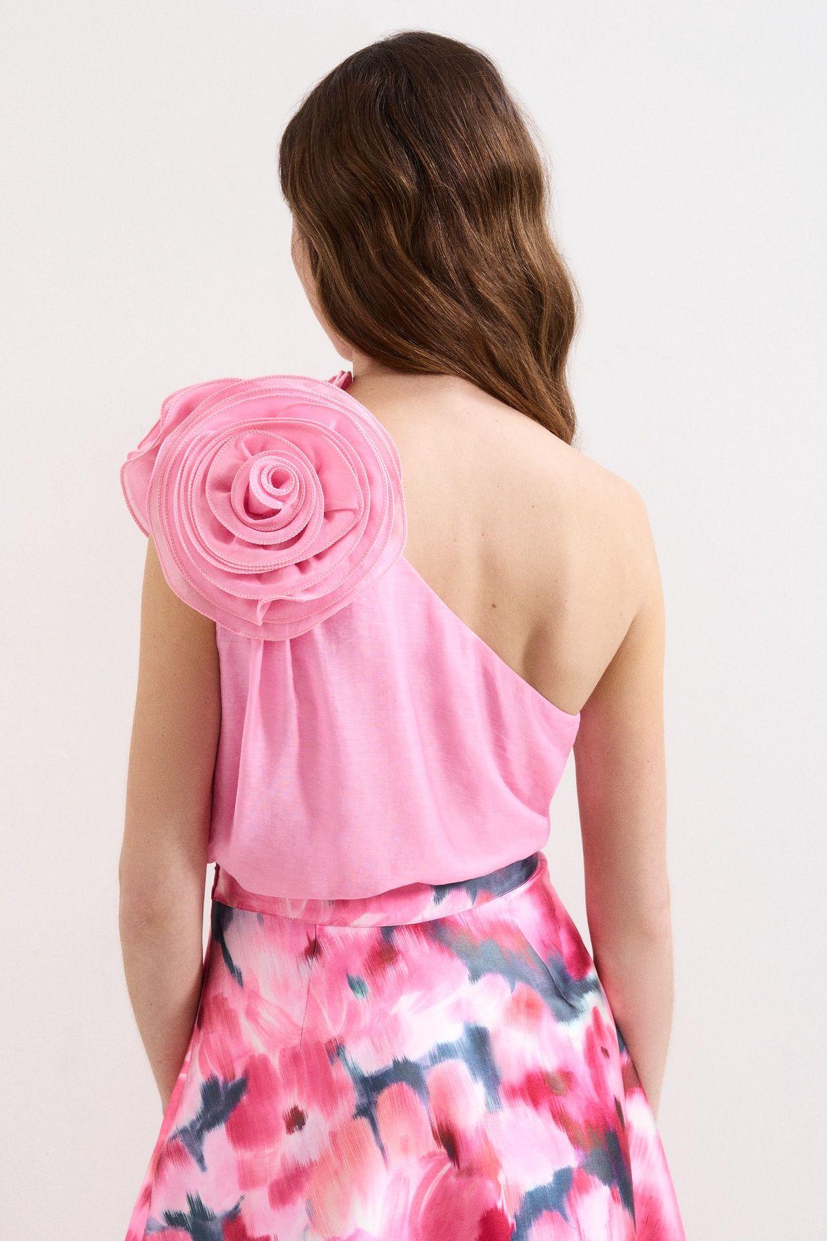 Phase Eight Women's Angelina One Shoulder Corsage Top in Light Pink