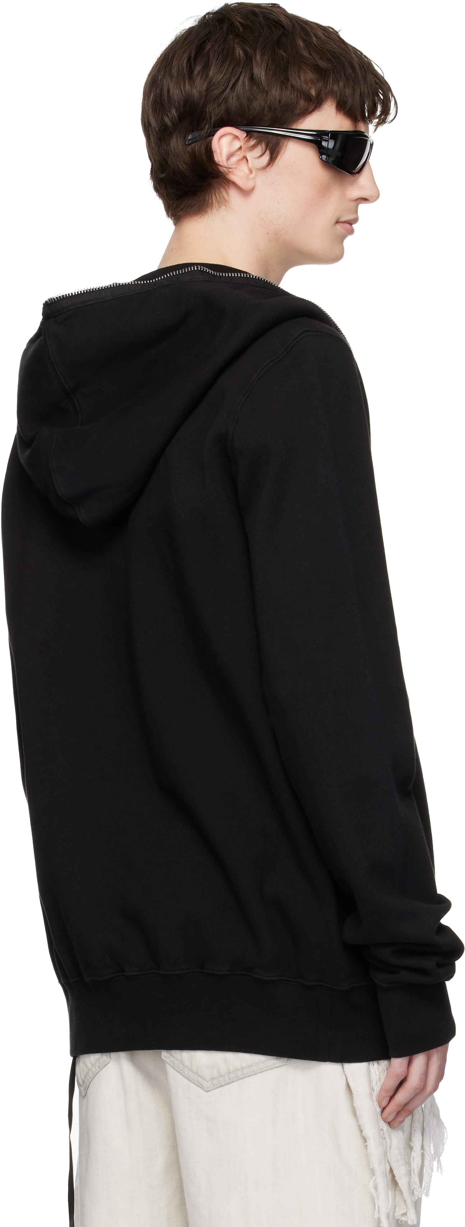 Black Zip-Up Fleece Hoodie