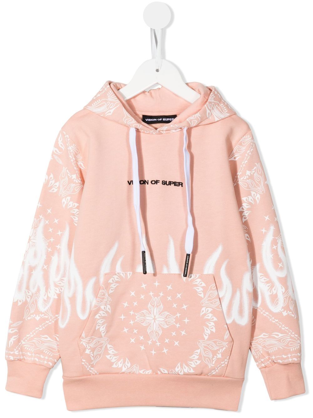 Spray Flames bandana-print hoodie - Pink