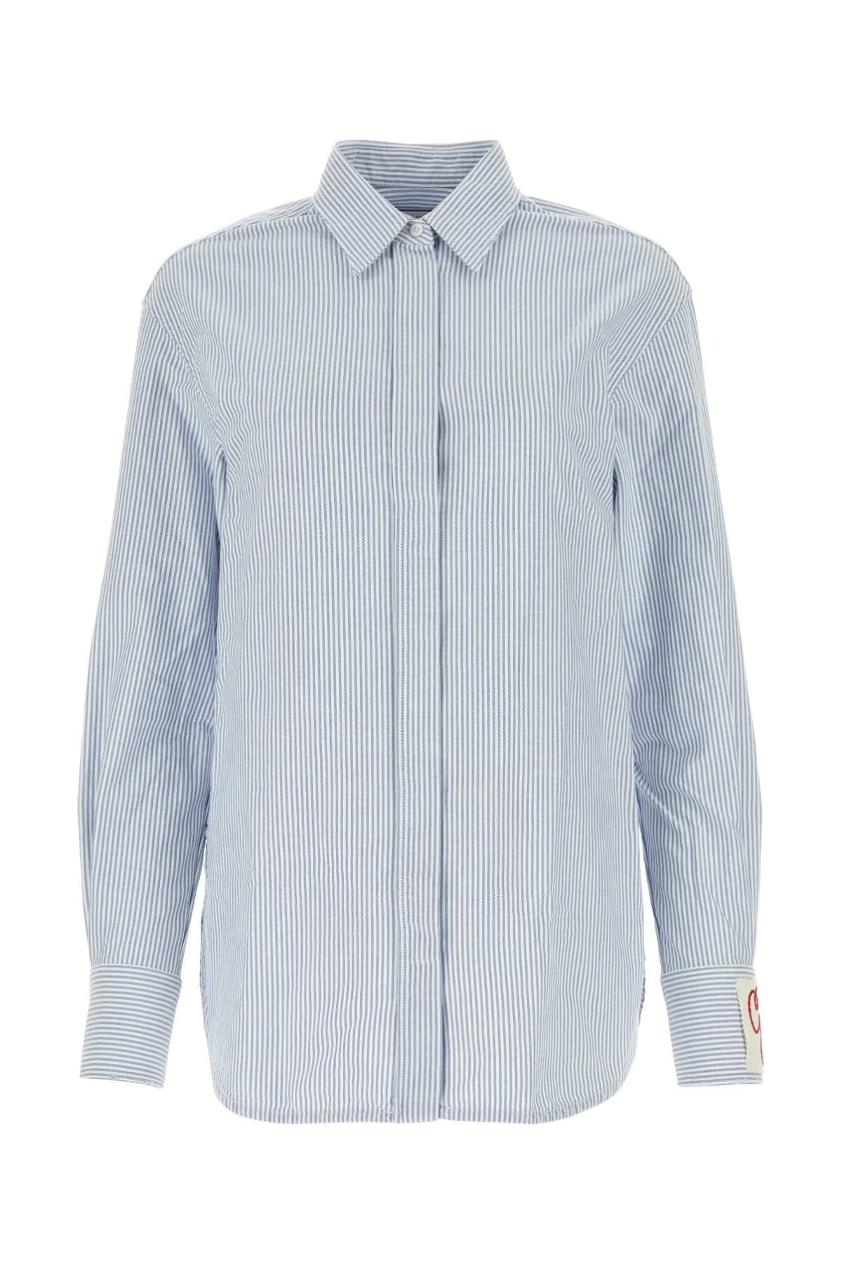Striped Cotton Shirt — Blue