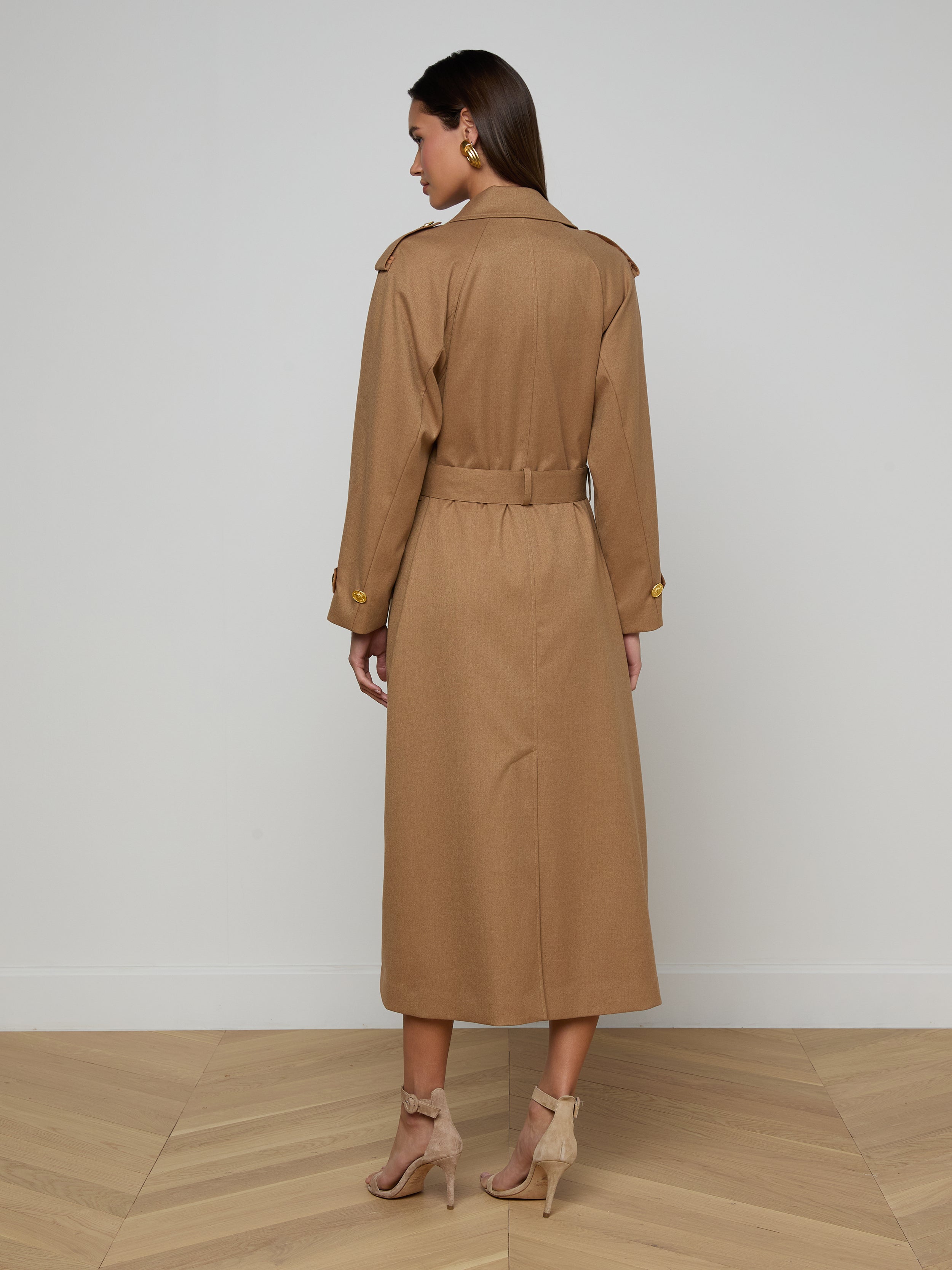 Brinley Oversized Trench Coat In Dark Macchiato