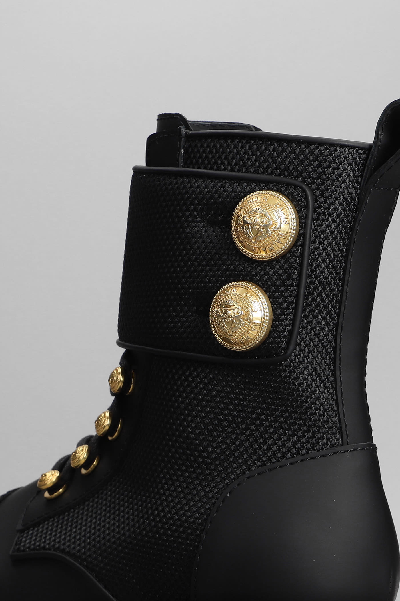 Combat Boots In Black Leather