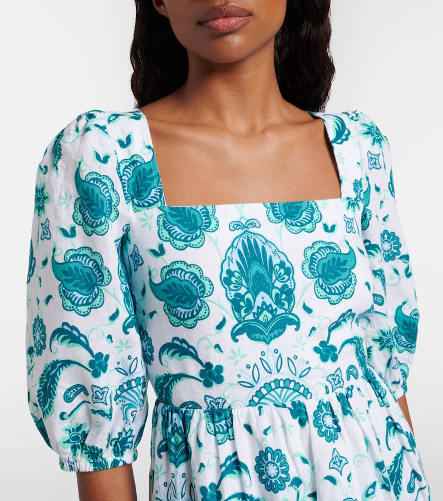 Kos paisley linen minidress
