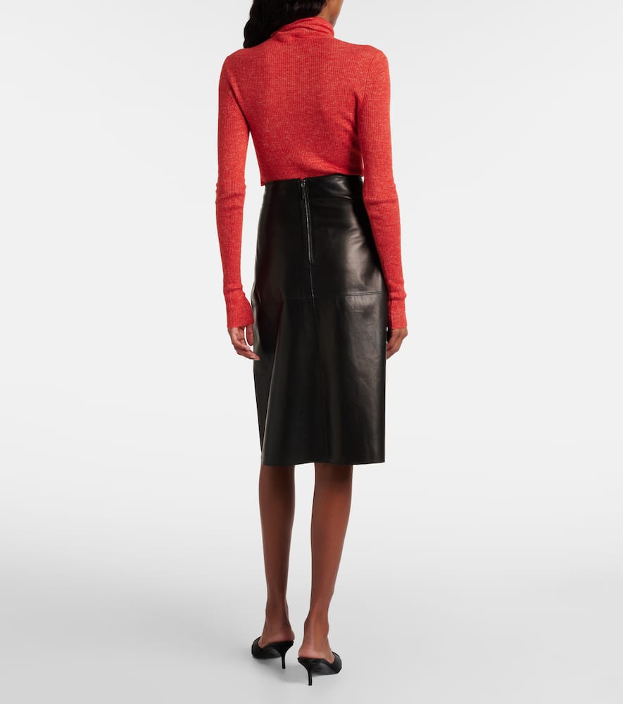 Niven leather midi skirt