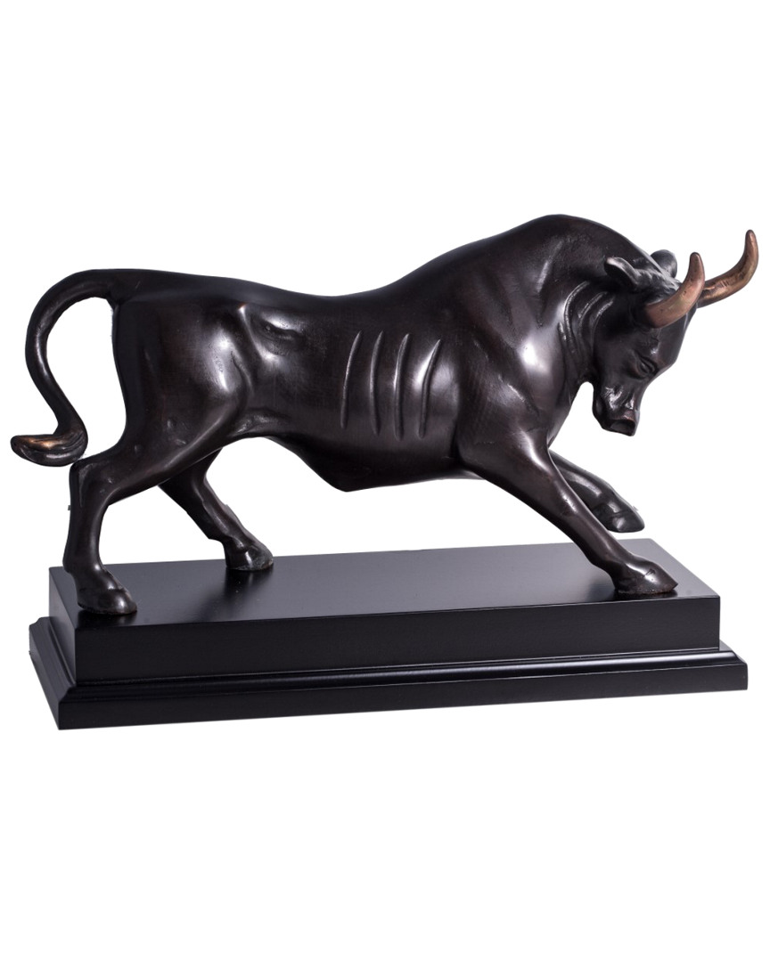 Brass Raging Bull Sculpture