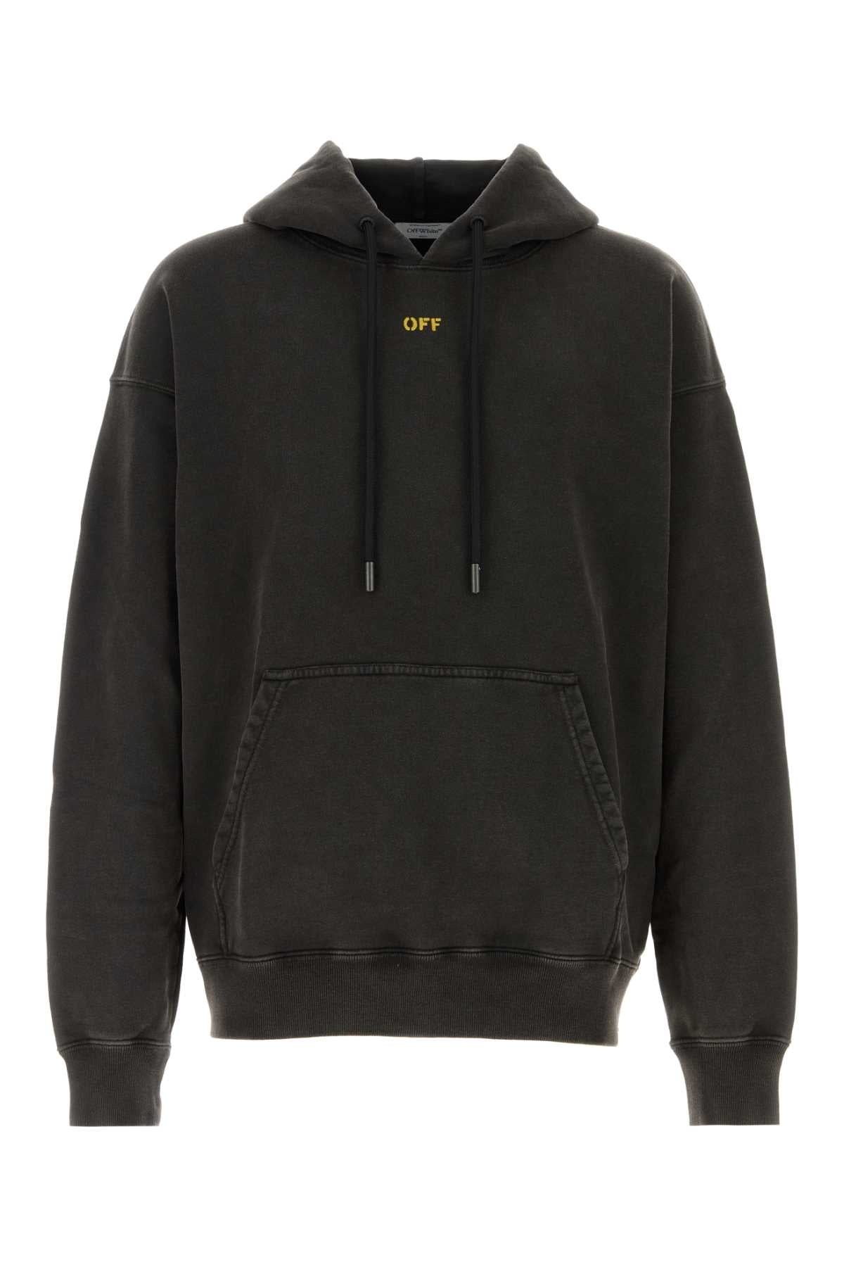Logo-Embroidered Cotton Hoodie — Black