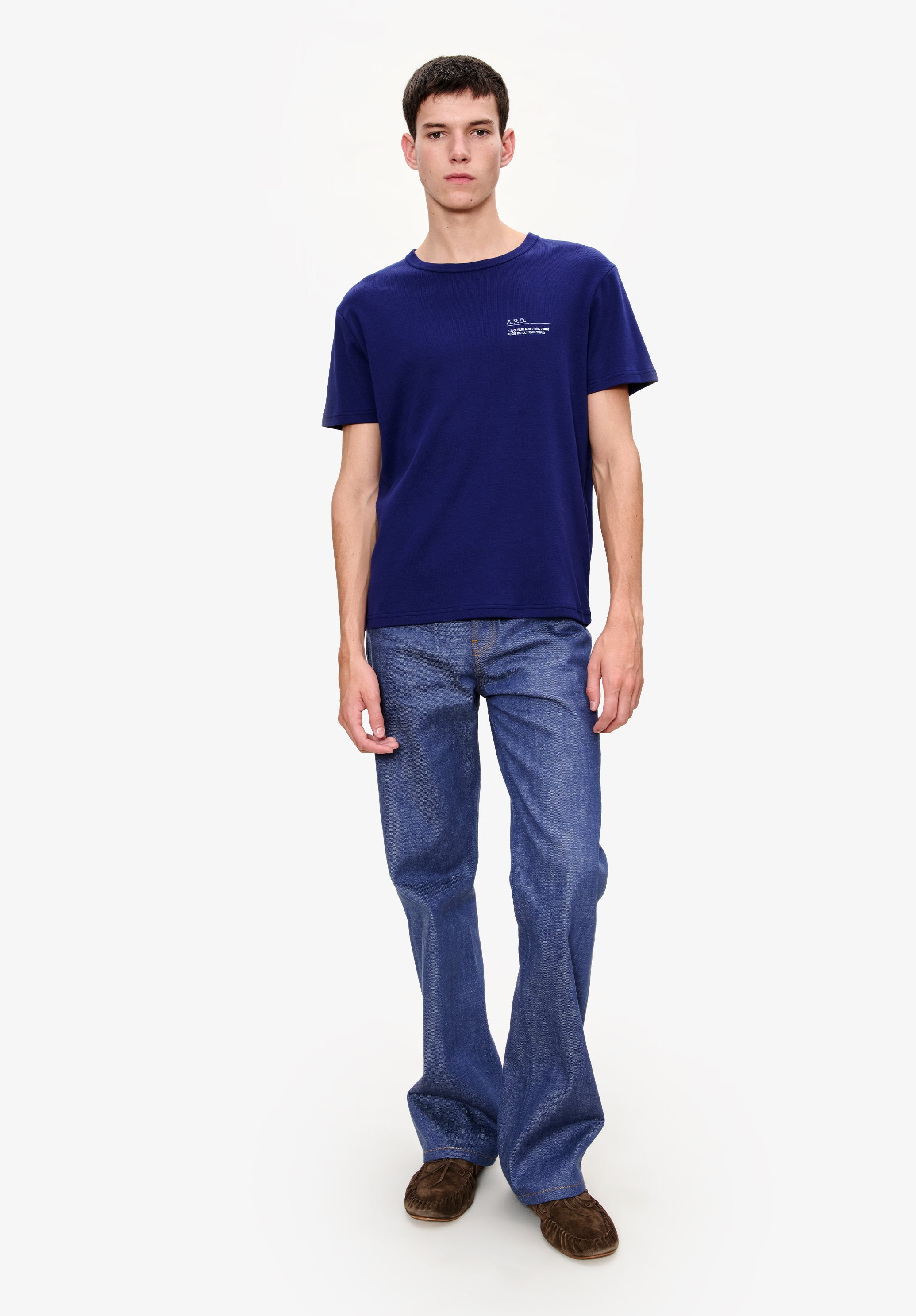 A. P.C. Men's Niclas T-shirt Size: Extra Small in Blue