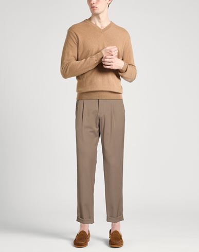 Man Pants Khaki Size 36 Polyester, Wool, Elastane