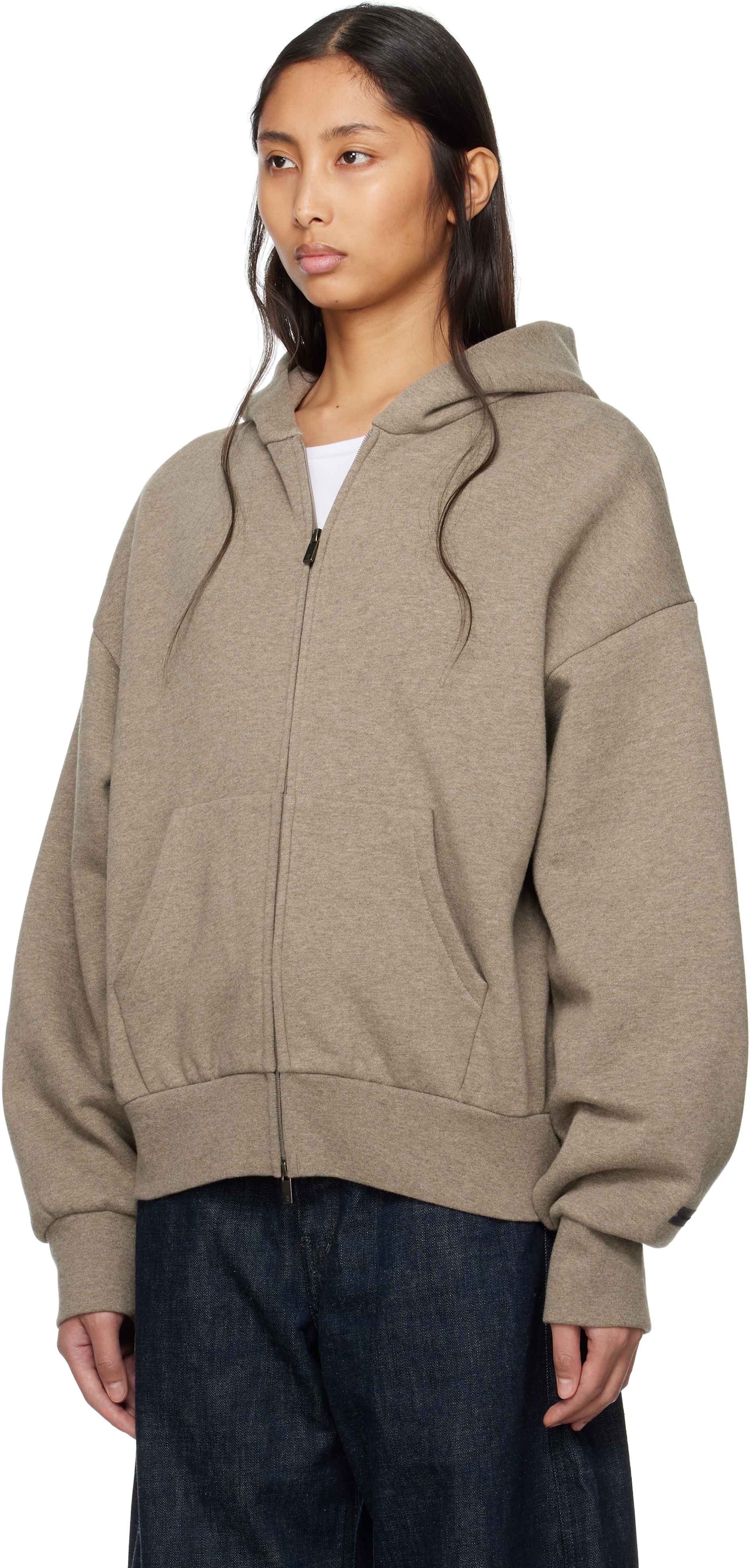 Fear of God ESSENTIALS Gray Classic Full Zip-Up Hoodie