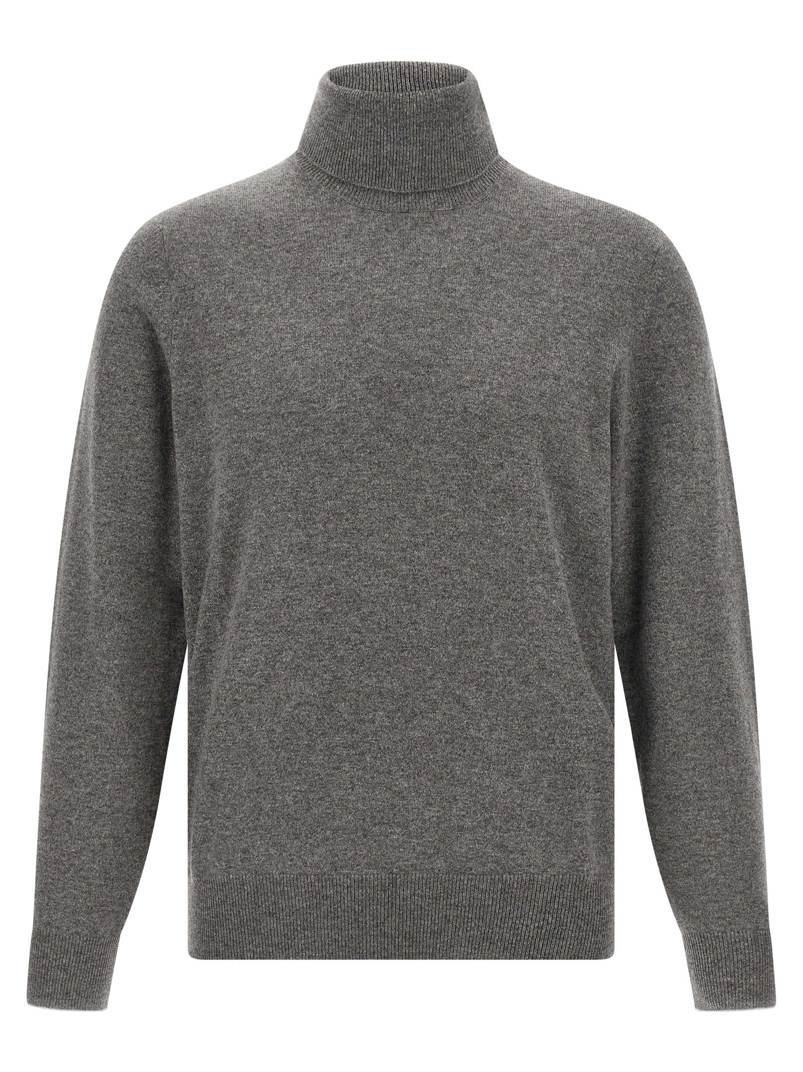 100% Cashmere Turtleneck Sweater — Gray