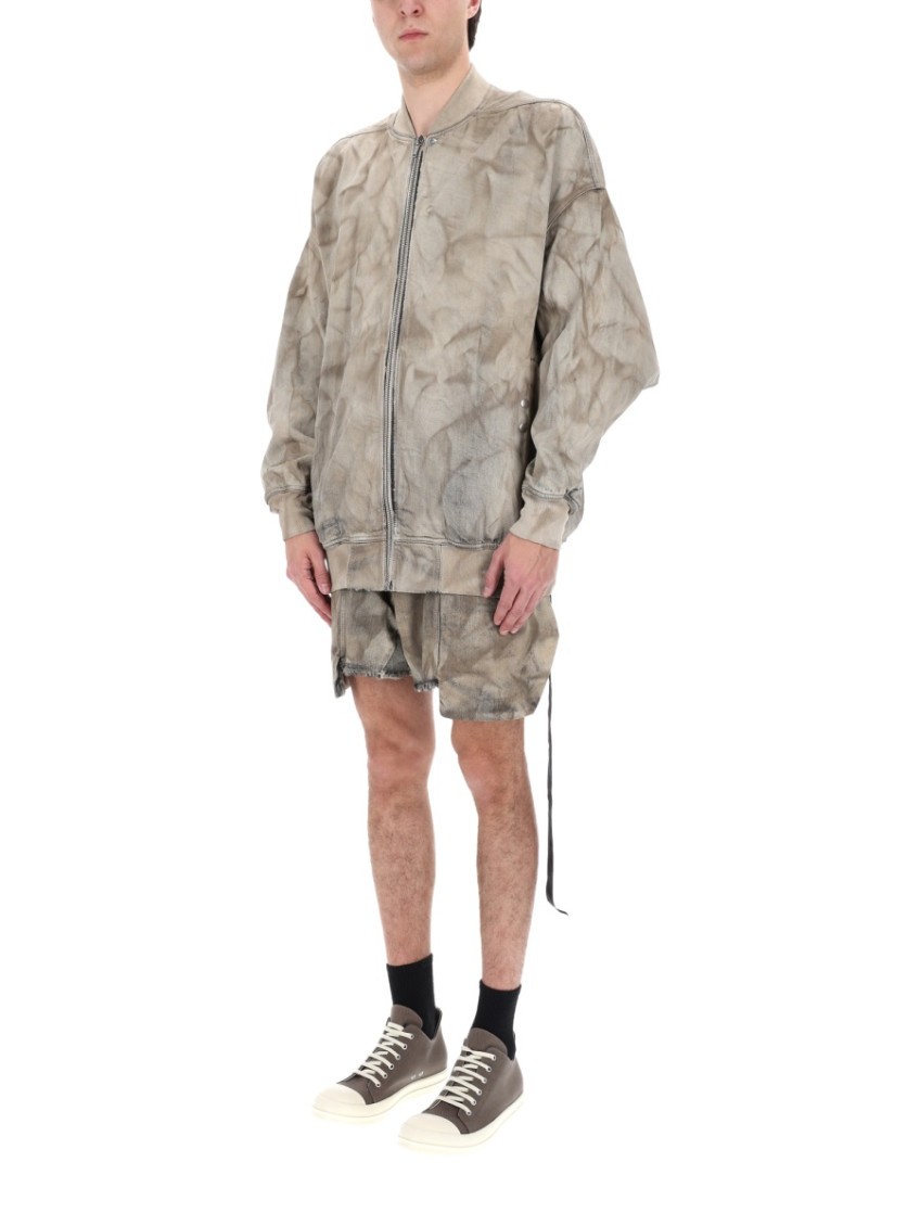 Beige Printed Round Neck Jacket