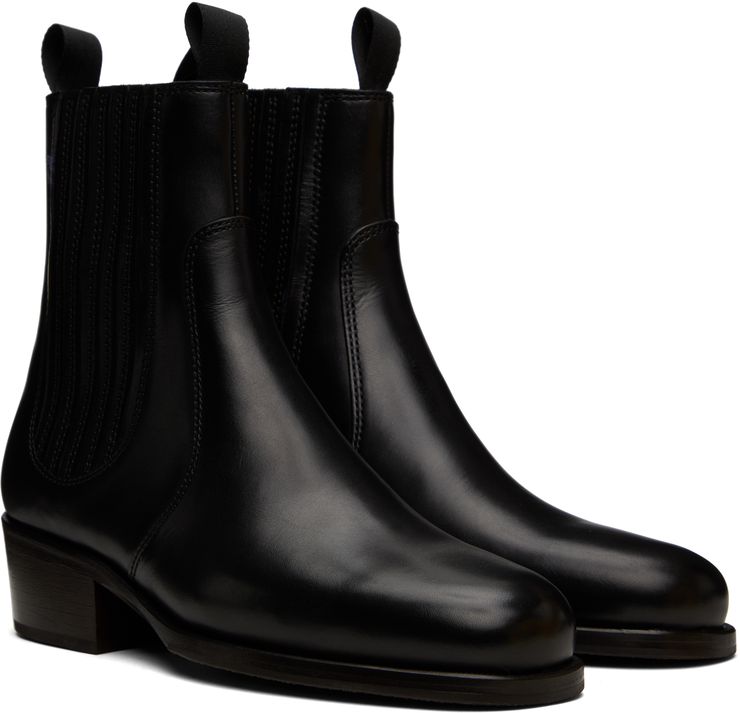 LEMAIRE Black Leather Chelsea Boots