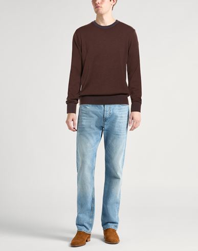 Man Sweater Dark brown Size L Virgin Wool