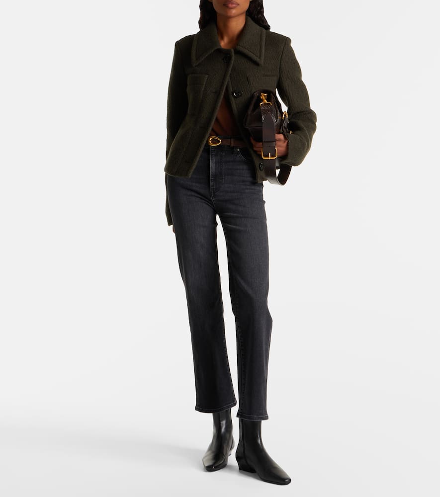 Le Sleek cropped high-rise straight jeans