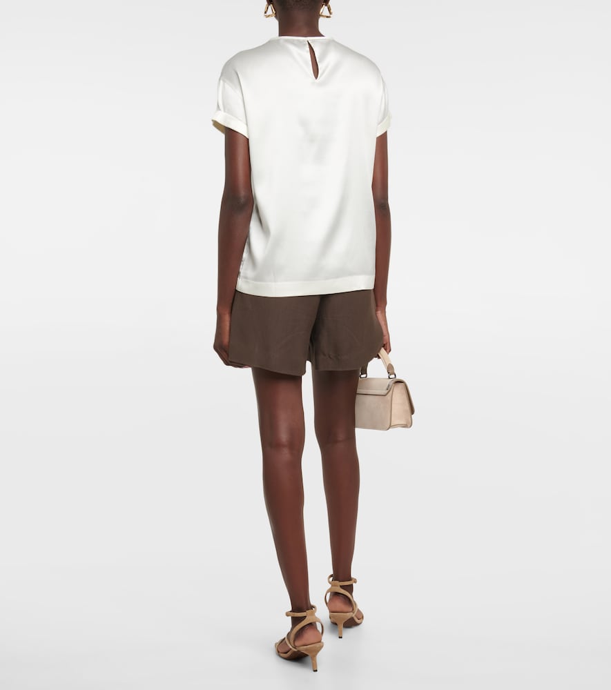 Silk-blend satin T-shirt