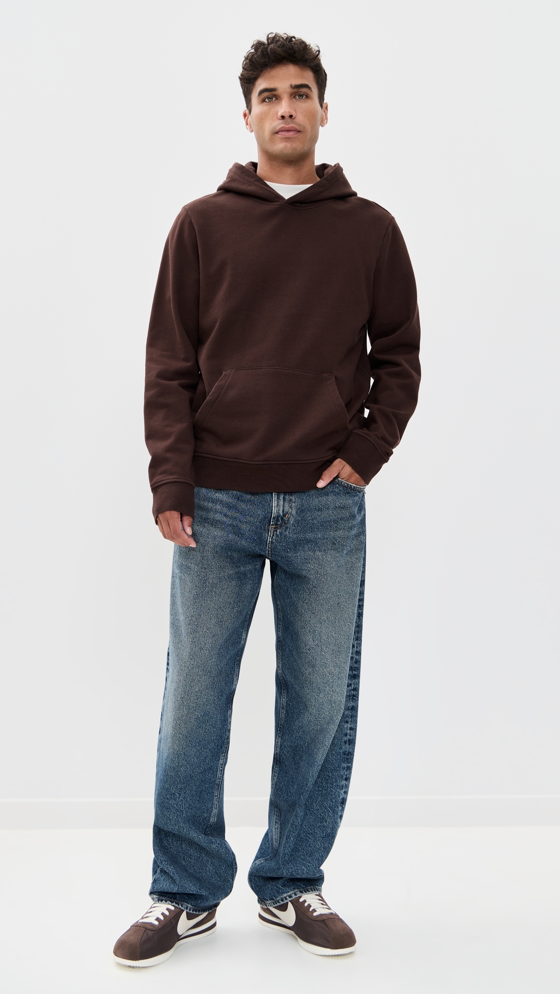 Terry Pullover Hoodie Dark Java