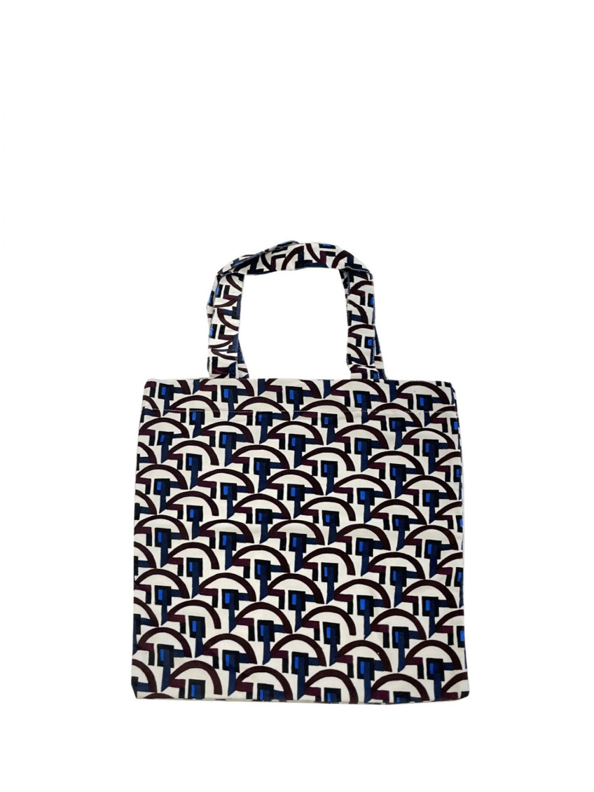 Blue Printed Tote