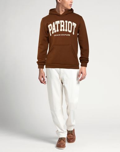Patriòt Man Sweatshirt Brown Size M Cotton, Polyester