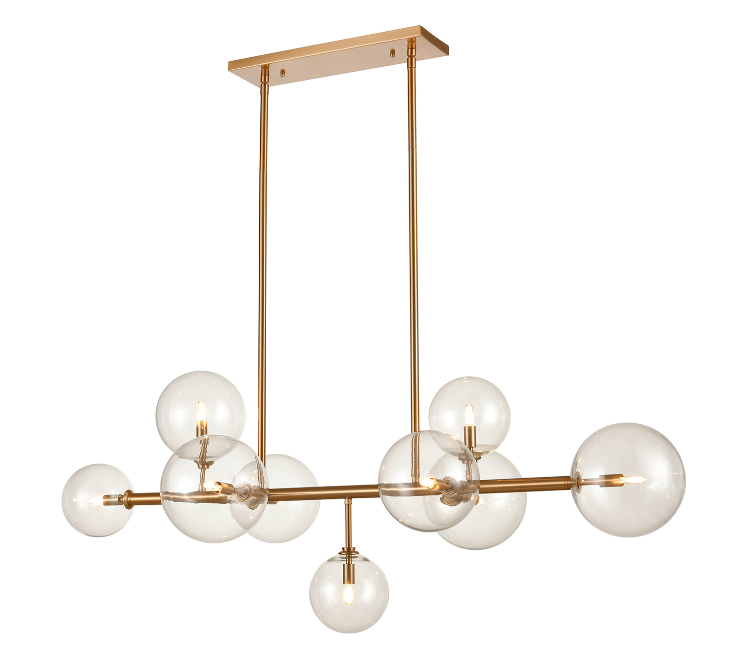 Delilah 9-Light Chandelier in Aged Bra