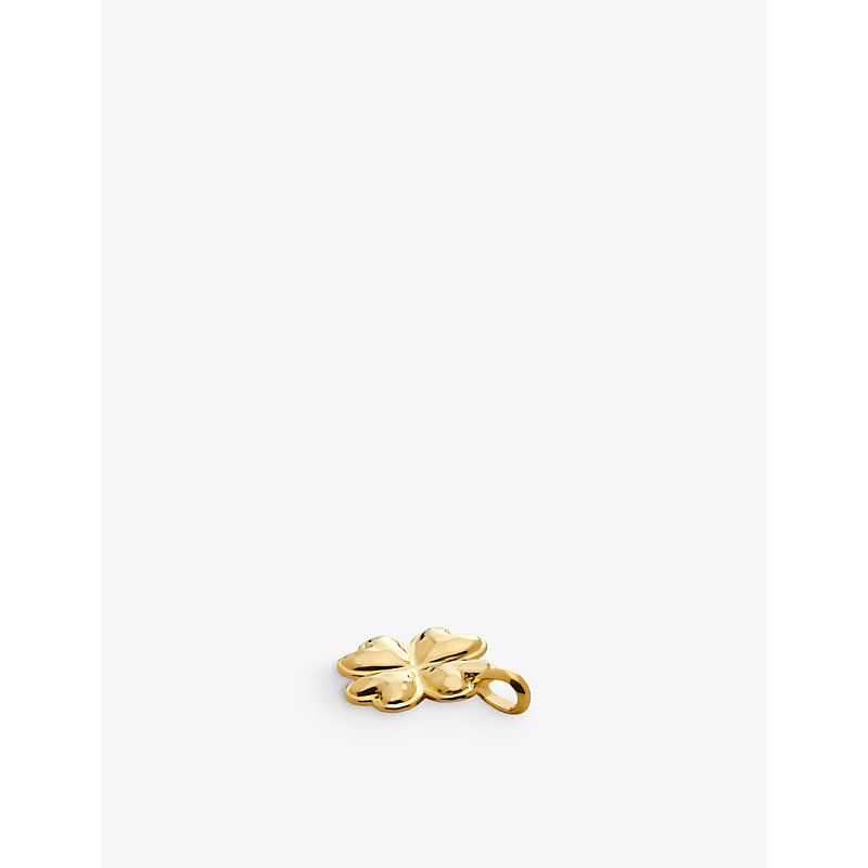 Womens Yellow Gold Clover 18ct Yellow Gold-plated Vermeil Sterling-silver Charm Pendant 