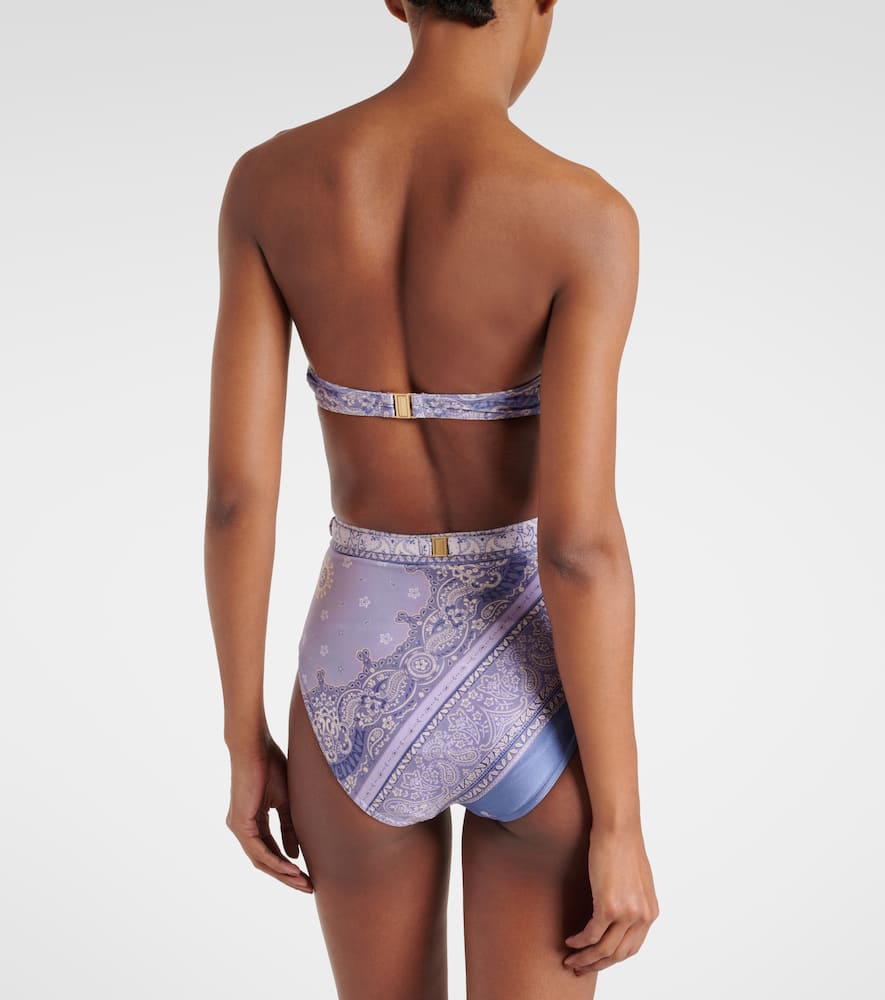 Lucky floral high-rise bikini bottoms