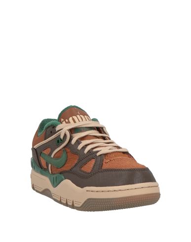 Man Sneakers Brown Size 6 Leather, Synthetic fibers